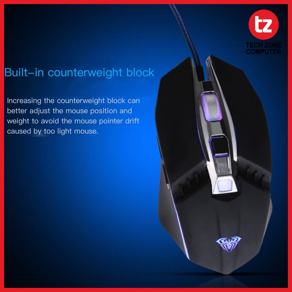 AULA S22 Gaming Mouse 7 Button Programmable Mouse with LED Light