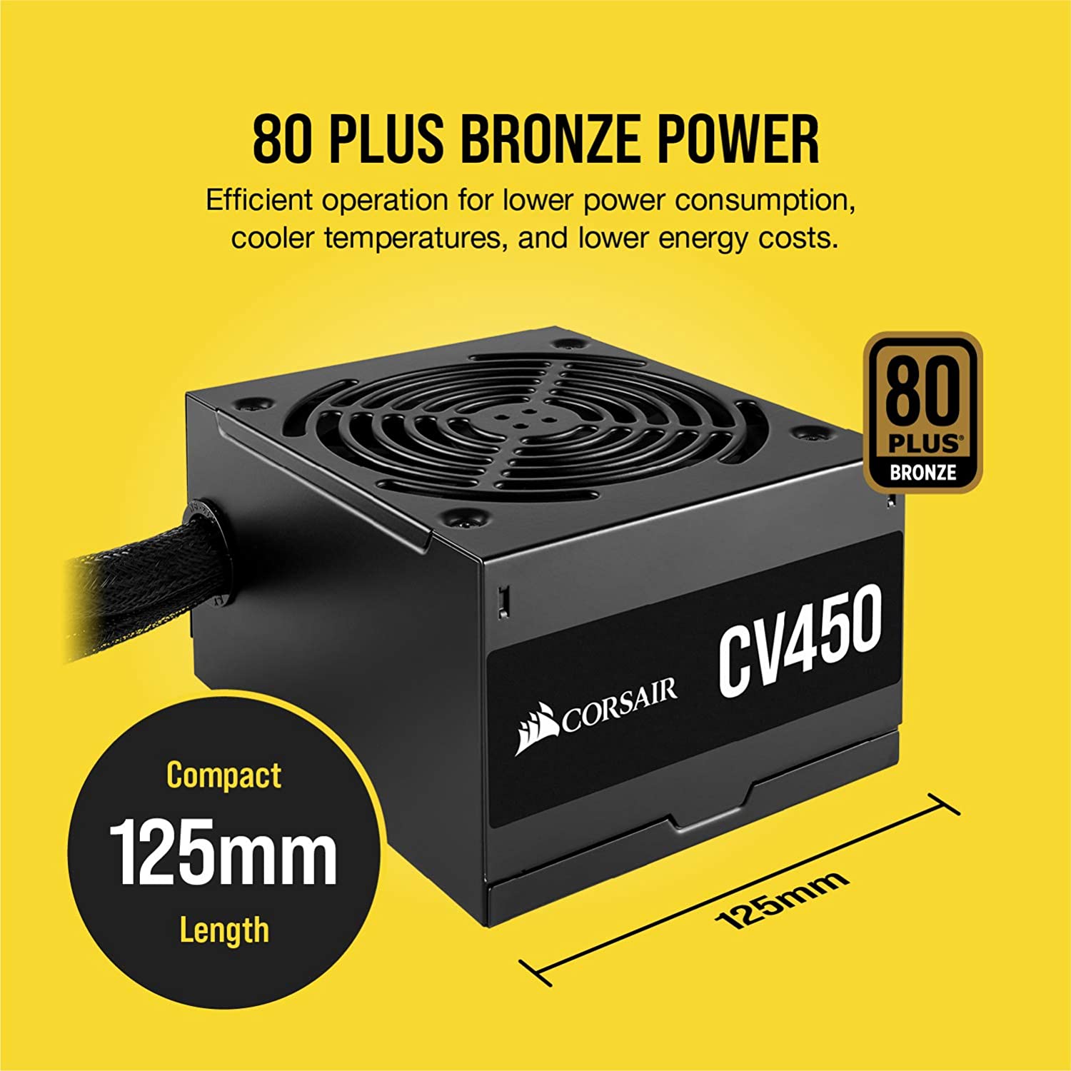Corsair Cv Series Cv450 450 Watt 80 Plus Bronze Certified Psu Cp 909 Uk