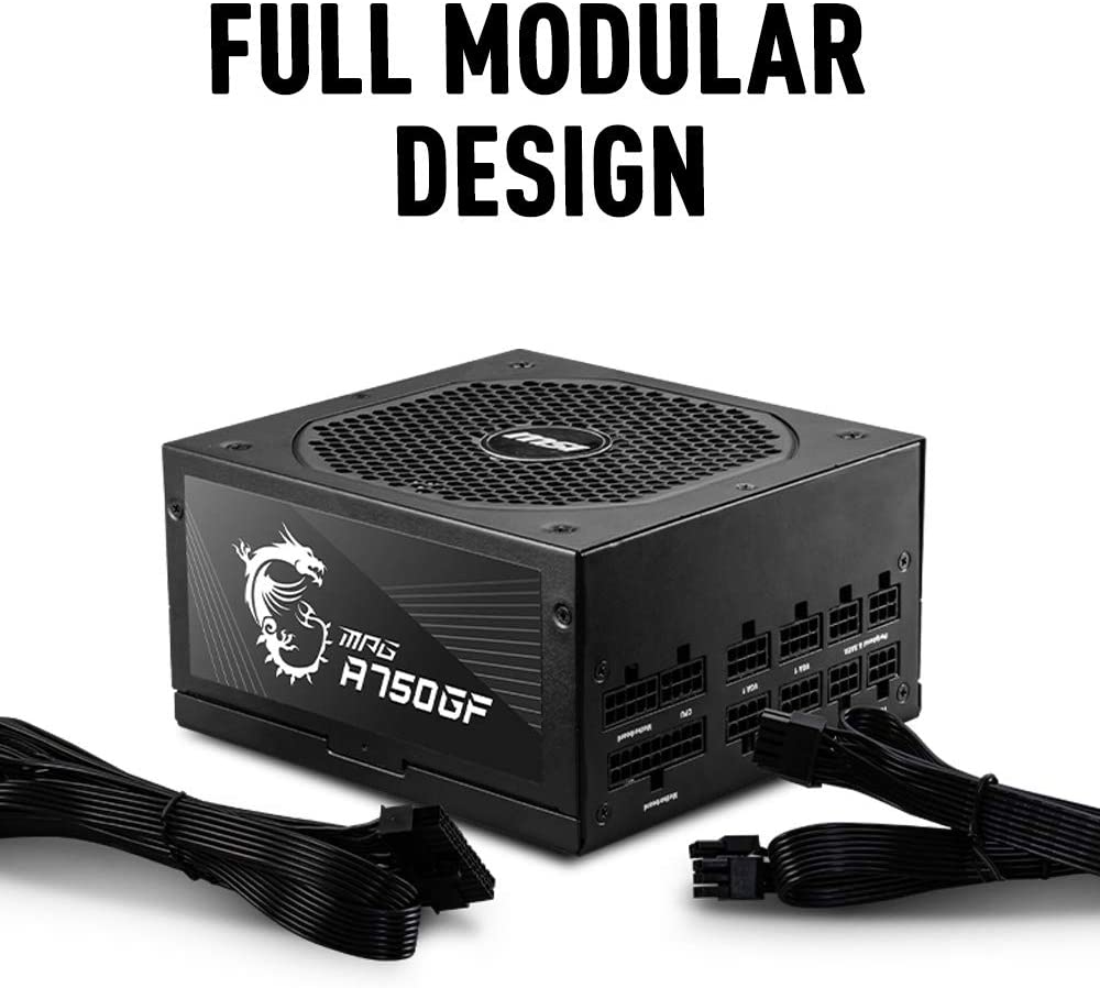 MSI MPG A750GF Fully Modular Power Supply Unit PSU 750W with 80+ Gold