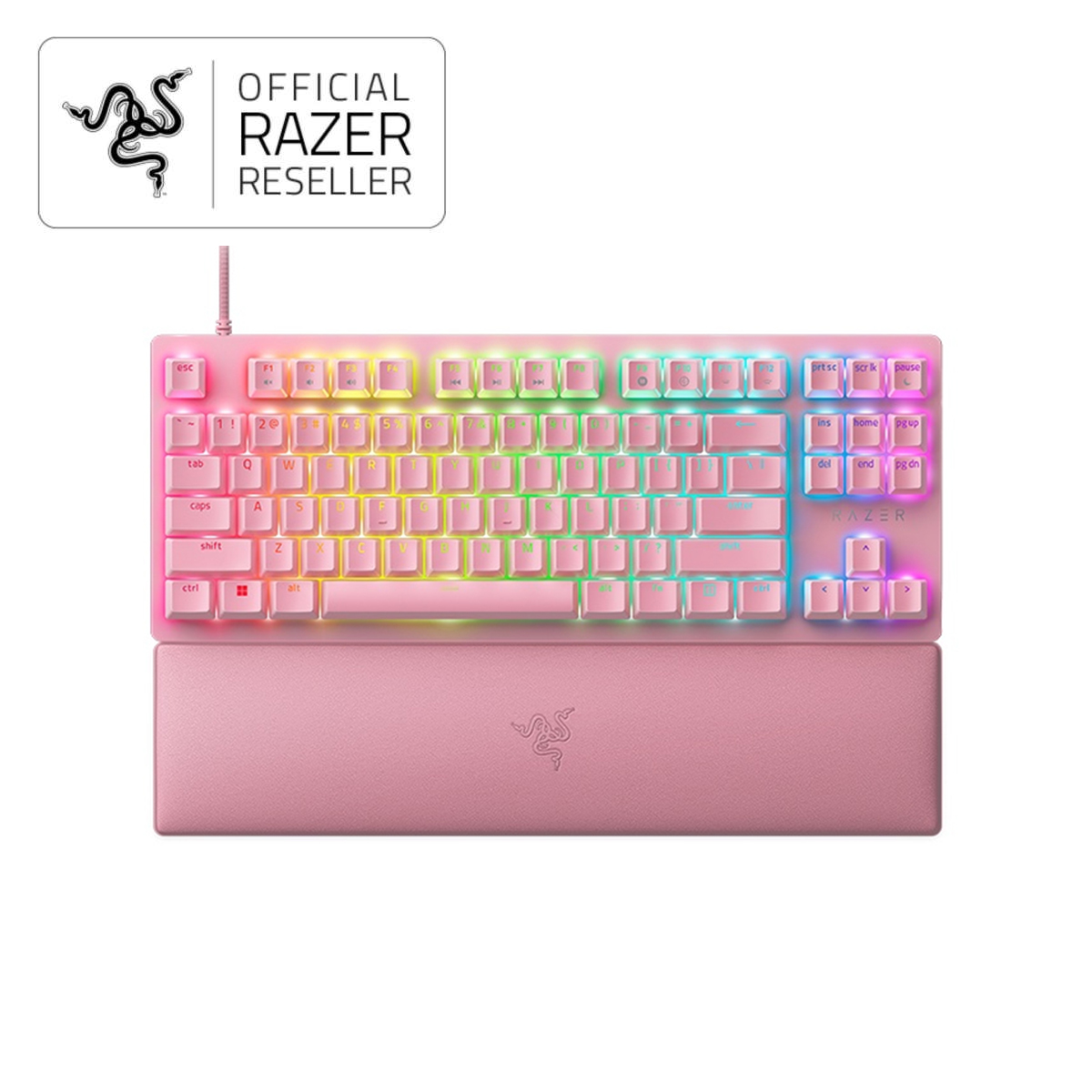 Razer Huntsman V2 TKL Quartz Pink - Tenkeyless Optical Gaming 